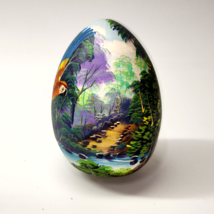 Vintage Russian Ukraine Hand Painted Porcelain Egg Tropic Art - Signed Quintirov - $17.80