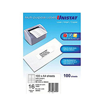 Unistat Label with Margin 16/sheet 99.1x34mm (100pk) - £45.21 GBP