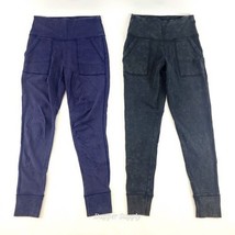 Lot of 2 Aerie Chill Play Move Jogger Pants Sz M Grey Good + Purple Worn - $17.81