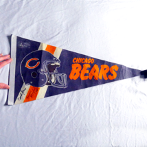 Vintage Autographed Chicago Bears Full Size Felt Pennant 80&#39;s - $175.21 MXN