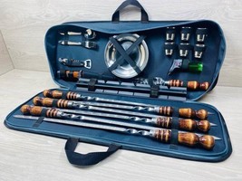 Exclusive Handmade Camping set skewers BBQ Barbecue Grill soft case NEW GIFT - £181.07 GBP