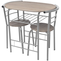 Modern Kitchen High Breakfast Bar Set With 2 Stools Chairs Seats &amp; Dinin... - $141.16
