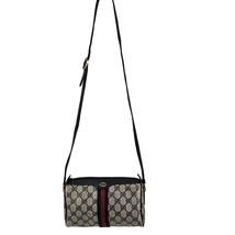 Vintage Gucci GG Supreme Shoulder Bag with Red/Blue Webbing &amp; Adjustable... - £273.95 GBP