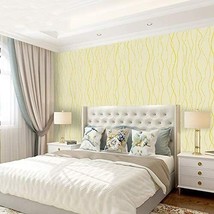 Yellow wave Pattern Wallpaper Self Adhesive Peel Stick Contact Paper Rol... - £7.97 GBP