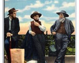 Amish Men Homeward Bound Lancaster Pennsylvania PA UNP Linen Postcard Y13 - £1.55 GBP