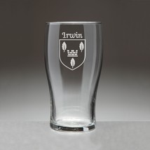 Irwin Irish Coat of Arms Tavern Glasses - Set of 4 (Sand Etched) - £54.52 GBP