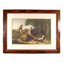 &quot;The See Saw&quot; by William Mulready Handcolored Engraving Framed 26&quot;x34&quot; - £325.62 GBP