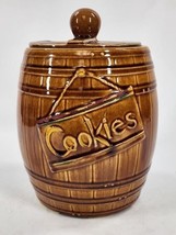 Vintage McCoy Brown Barrel Cookie Jar - 10&quot; - £19.96 GBP