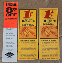 Vintage RC Cola Advertising  Diet Rite Sav-A-Seal Sign - $27.83