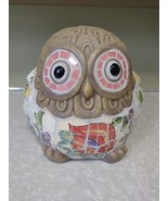 Vintage Handcrafted Studio Art Pottery OWL Pressed Tile Unmarked - $28.04