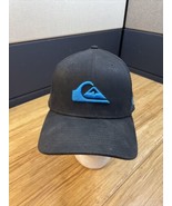 Quiksilver New Era 39thirty Black Blue Baseball Cap Hat Size Medium Larg... - $14.85