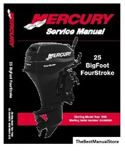 Mercury 25hp Bigfoot 4 Stroke Service Shop/Repair Manual On USB - $12.95
