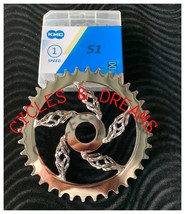 Lowrider Cage Twisted Steel Chainring 1/2 X 1/8 36T & 1 Speed Kmc Chain, Chrome - $58.40