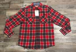 Coleman Mens Size Medium Red Button Front Flannel Shirt New with $55 Tags - $23.14