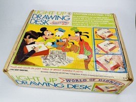 Vintage Disney Light Up Drawing Desk Box World Of Arts &amp; Crafts - £14.59 GBP