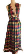 Maxi Skirt and Bolero Vest Plaid Handmade Cottagecore Approx Size S Smal... - £23.25 GBP