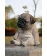 Sitting Sleepy Pug Puppy Statue-Hi-Line Exclusive-Garden Statue, Garden Decorati - £27.45 GBP