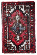 Handmade vintage Persian Hamadan rug 1.8&#39; x 2.9&#39; (55cm x 88cm) 1970s - 1... - $222.66 CAD