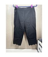 Zac &amp; Rachel Womens Pants Black  Stretch Pull on Scallop Hem Petite Size 8P - $27.45