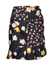 Self-Portrait Floral Mini Skirt In Silk Women Black Size 2 - $161.50