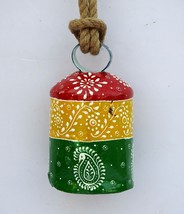 Vintage Swiss Cow Bell Metal Decorative Emboss Hand Painted Farm Animal BELL529 - £38.15 GBP