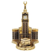 Gold Color Zamzam Clock Tower with names of Allah and Kaaba Islamic Scul... - £48.03 GBP