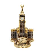 Gold Color Zamzam Clock Tower with names of Allah and Kaaba Islamic Scul... - $83.67 CAD