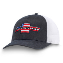 Chevrolet Bowtie American Flag Blue and White Mesh Hat - £23.97 GBP