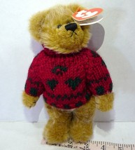 Authentic Ty &quot; Beark Hardt&quot; Attic B EAN Ie Bear Baby 1993 W/Tags Red Sweater Knit - £7.36 GBP