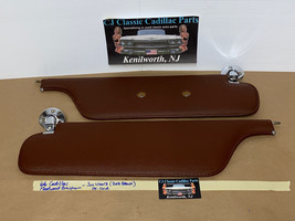 66 Cadillac Fleetwood Brougham LEFT &amp; RIGHT SUN VISORS WITH HINGES - Dar... - $178.19