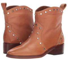 Dolce Vita Tobin Studded Stud Ankle Bootie Women&#39;s Brown Leather Boots 8.5 Robin - £40.26 GBP