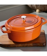Staub Cast Iron Oval Cocotte 5.75-Qt Dutch Oven – Burnt Orange - €291,89 EUR