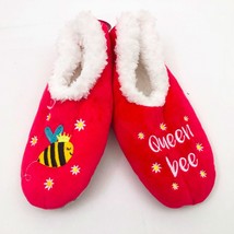 Snoozies Women&#39;s Coral Red Queen Bee Non Skid Slippers Medium 7/8 - $12.86