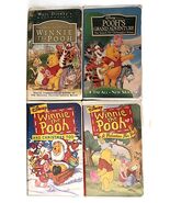 Walt Disney Winnie The Pooh Lot of 4 VHS Tapes Clamshell Christmas, Vale... - $14.95