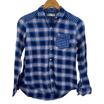 Abercrombie Kids Blue Plaid Flannel Shirt 13/14 - £9.24 GBP