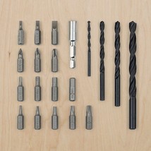 20-piece Bit Set and Drill Set Drive Kit Screwing Slotted Star and Allen Screws - £25.87 GBP