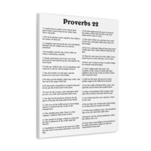  Proverbs Chapter 22 White Bible Canvas Christian Wall Art Ready - £60.74 GBP+