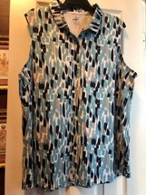 NWT Ladies PUMA Aqua Navy 3 Brush Cloudspun Sleeveless Polo Golf Shirt - XXL image 3