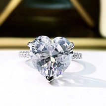 7.5 CT Heart Shape 12*12 High Carbon Diamond Ring 100%-S925 Sterling Silver Wedd - £37.38 GBP