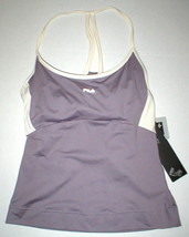 NWT $45 Womens New Fila XS Tank Top Bra Muted Purple Off White Yoga Pila... - $20.05