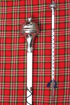 Drum Major Mace Chrome Ball Top White Colored Beech Wood Shaft - $170.00