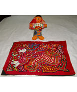 VINTAGE HAND EMBROIDERED KUNA MOLA TEXTILE - ALBINO BOY w/RED HAIR,BOOTS... - €24,93 EUR