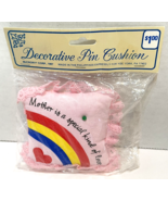 Vintage 1987 McCrory Decorative Pin Cushion Rainbow Mother Pink 4  Squar... - £11.45 GBP