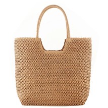 Straw Beach Women  Handbag Handmade Woven Boho Summer Fashion Tote Bag Large Cap - £135.79 GBP