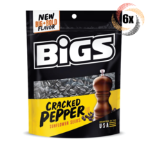 Full Box 6x Bigs Cracked Pepper Flavor Sunflower Seed Resealable Bags 5.... - £24.49 GBP