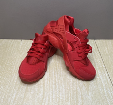 Nike Air Huarache Run Triple Red Running Shoes Style 654275-600 Youth Size 4Y - £18.39 GBP