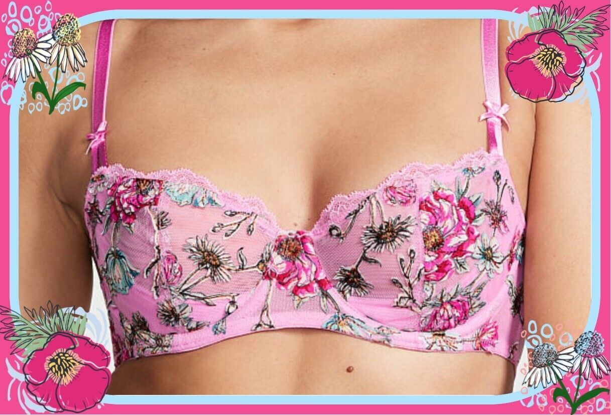 victoria's Secret pink Push Up Bra Size 36D And L Panty Set VS