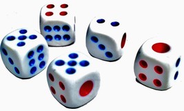 100 Pack 15mm White Common Plastic Dice Six Sided Spot Dice Casino Dice - £8.64 GBP