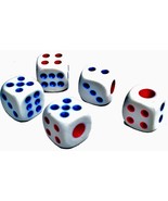 100 Pack 15mm White Common Plastic Dice Six Sided Spot Dice Casino Dice - $209.43 MXN