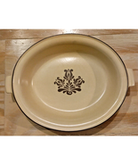 Vintage Pfaltzgraff Village Serving Bowl Baking Dish Oval Tan Floral Stamp - $14.80